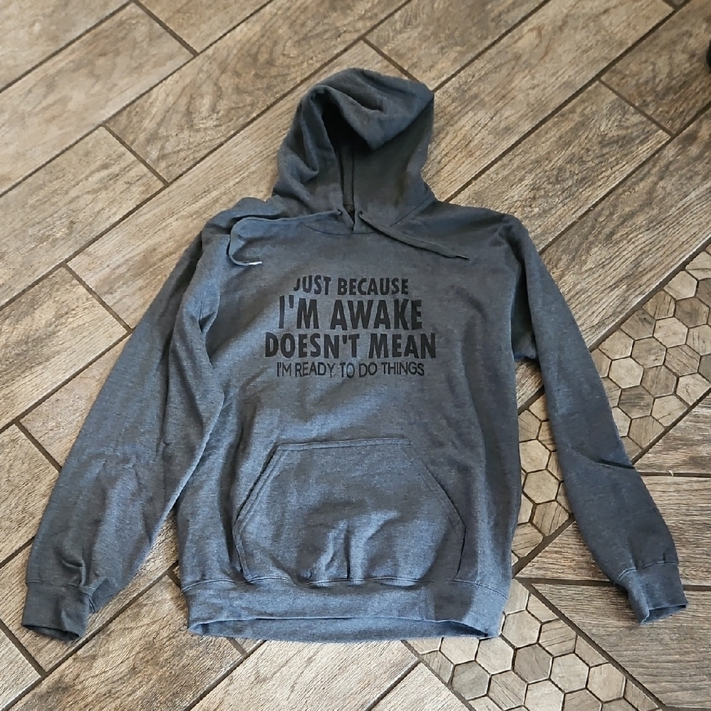 Gildan Charcoal Hoodie with Motivational Text